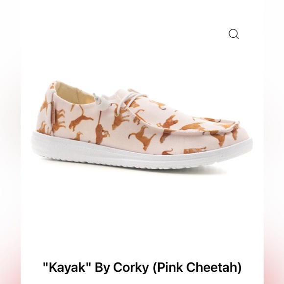 Corky’s Kayak Pink Cheetah Print Shoes Canvas NWOB Size Women 11 - Picture 15 of 16